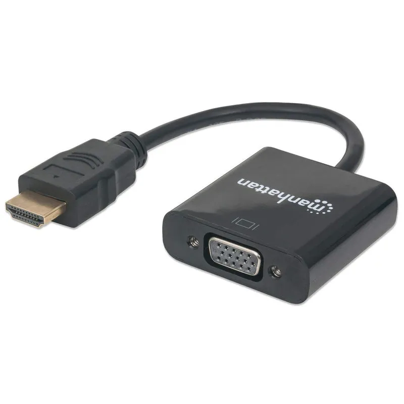 Convertidor Man HDMI a VGA negro bolsa HDMI macho VGA hembra