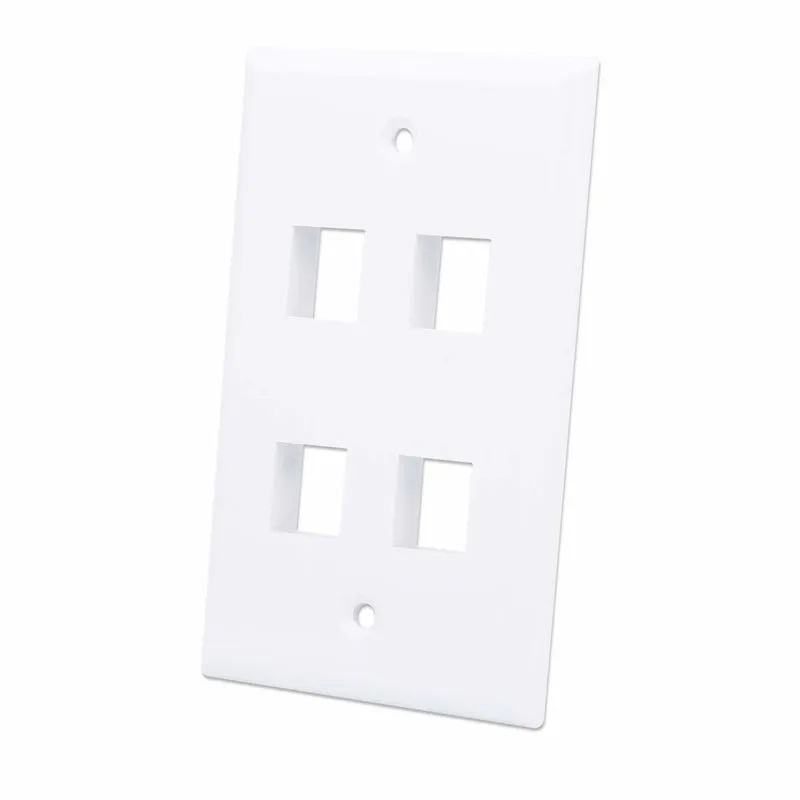 Tapa INT (faceplate) 4 perforaciones blanco
